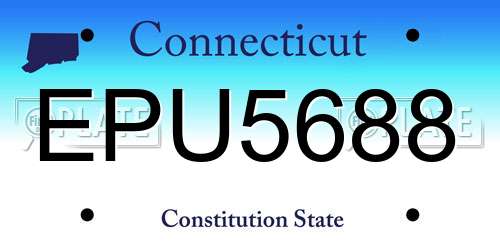 EPU5688 Connecticut License Plate