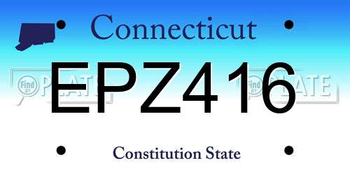 EPZ416 Connecticut License Plate