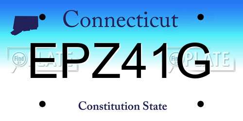 EPZ41G Connecticut License Plate