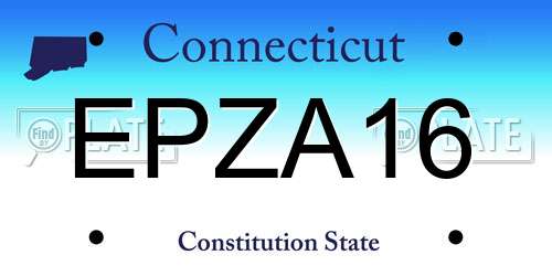 EPZA16 Connecticut License Plate