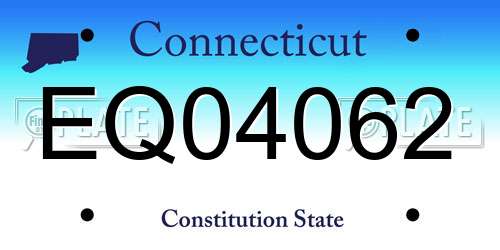 EQ04062 Connecticut License Plate