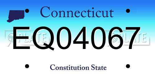 EQ04067 Connecticut License Plate