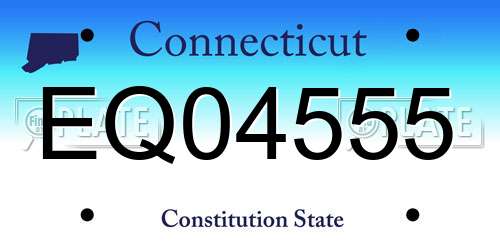 EQ04555 Connecticut License Plate