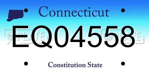 EQ04558 Connecticut License Plate
