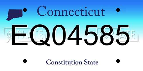 EQ04585 Connecticut License Plate