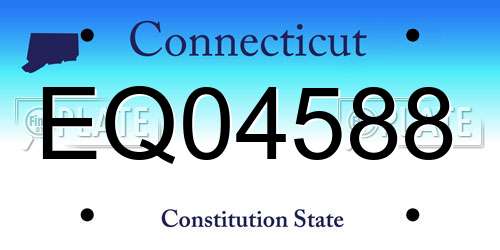 EQ04588 Connecticut License Plate