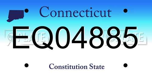 EQ04885 Connecticut License Plate