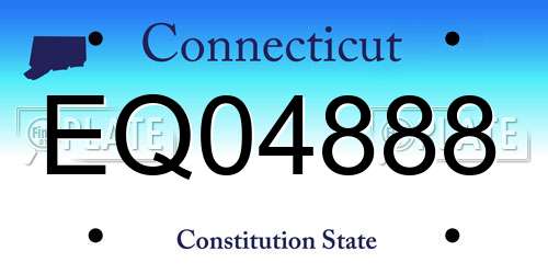 EQ04888 Connecticut License Plate