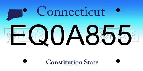 EQ0A855 Connecticut License Plate