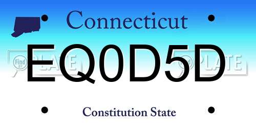 EQ0D5D Connecticut License Plate
