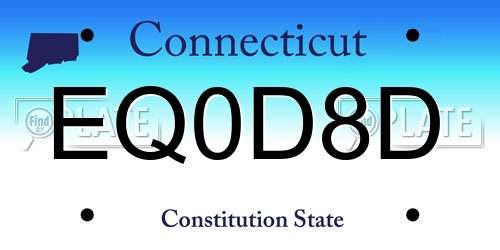 EQ0D8D Connecticut License Plate