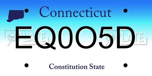 EQ0O5D Connecticut License Plate