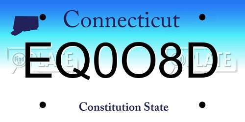 EQ0O8D Connecticut License Plate