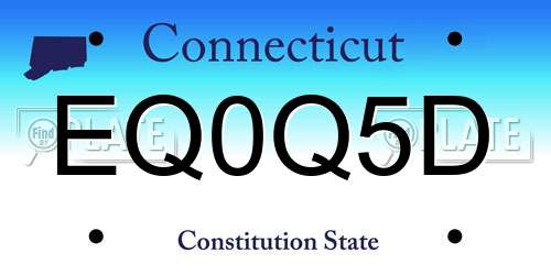 EQ0Q5D Connecticut License Plate