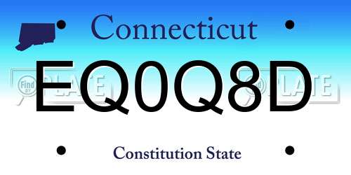 EQ0Q8D Connecticut License Plate