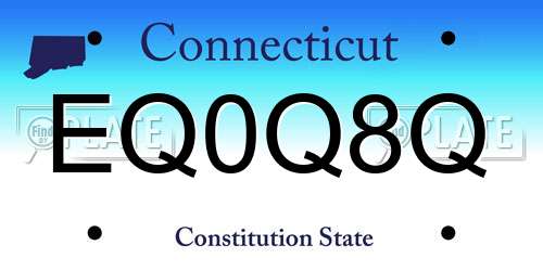 EQ0Q8Q Connecticut License Plate