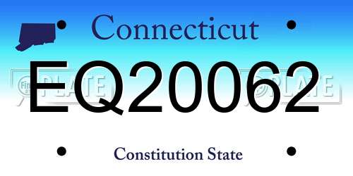 EQ20062 Connecticut License Plate