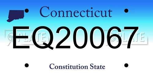 EQ20067 Connecticut License Plate