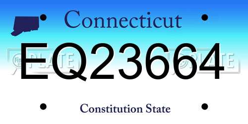 EQ23664 Connecticut License Plate