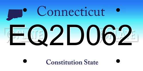 EQ2D062 Connecticut License Plate