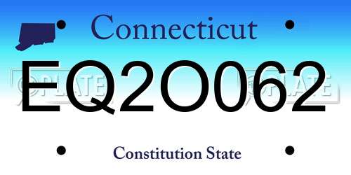 EQ2O062 Connecticut License Plate