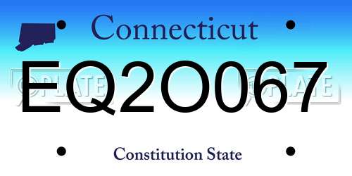 EQ2O067 Connecticut License Plate