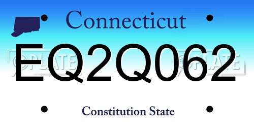 EQ2Q062 Connecticut License Plate