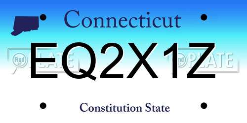 EQ2X1Z Connecticut License Plate