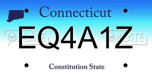 EQ4A1Z Connecticut License Plate