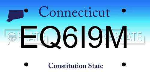 EQ6I9M Connecticut License Plate