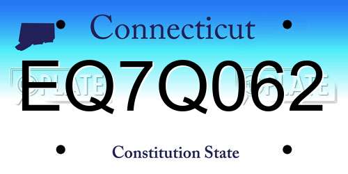 EQ7Q062 Connecticut License Plate