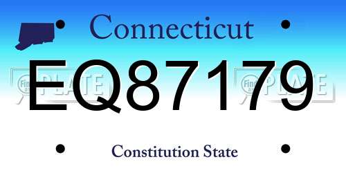 EQ87179 Connecticut License Plate