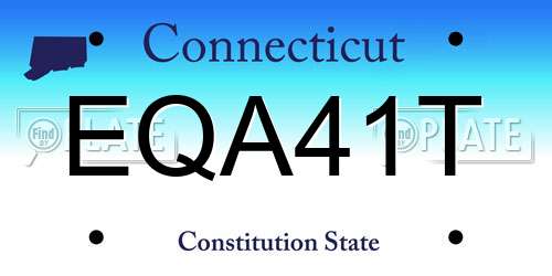 EQA41T Connecticut License Plate