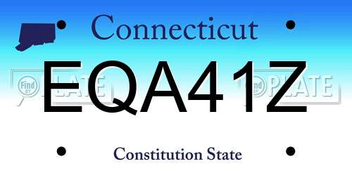 EQA41Z Connecticut License Plate