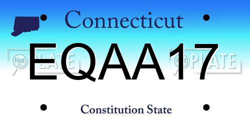EQAA17 Connecticut License Plate