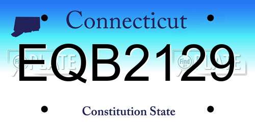 EQB2129 Connecticut License Plate