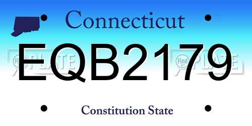 EQB2179 Connecticut License Plate