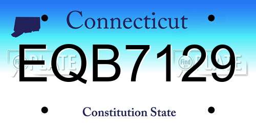 EQB7129 Connecticut License Plate