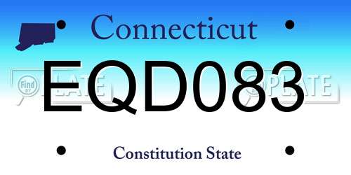 EQD083 Connecticut License Plate