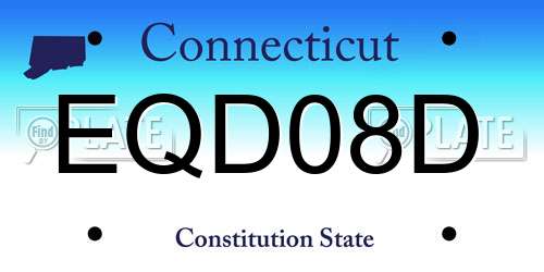EQD08D Connecticut License Plate