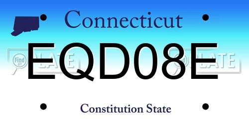 EQD08E Connecticut License Plate