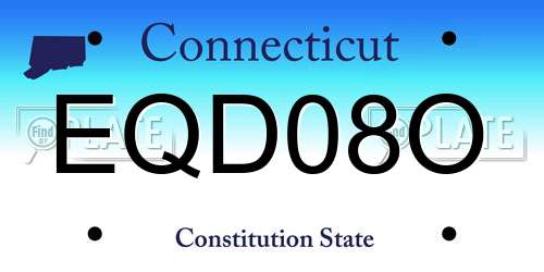 EQD08O Connecticut License Plate
