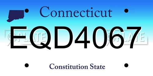 EQD4067 Connecticut License Plate