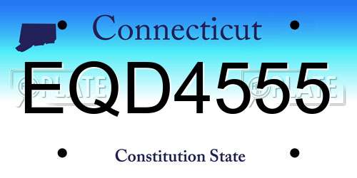 EQD4555 Connecticut License Plate