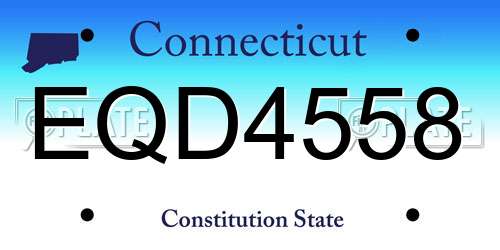 EQD4558 Connecticut License Plate