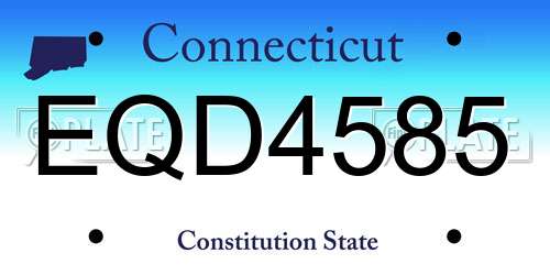 EQD4585 Connecticut License Plate