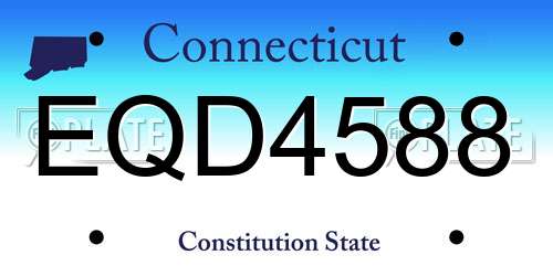 EQD4588 Connecticut License Plate