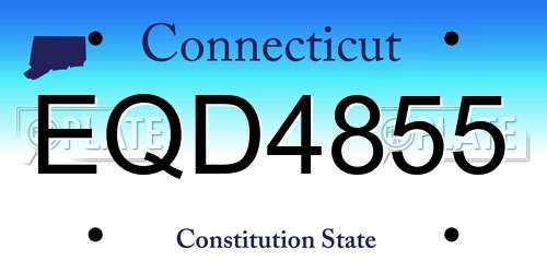 EQD4855 Connecticut License Plate