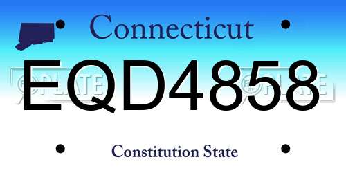 EQD4858 Connecticut License Plate