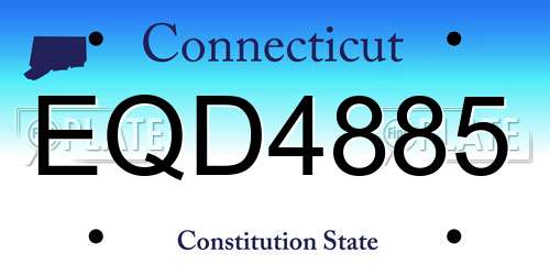 EQD4885 Connecticut License Plate